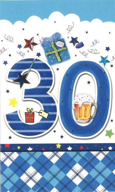 JD030MA: J-Card Age 30 Male (12pcs/pk)-zoom-