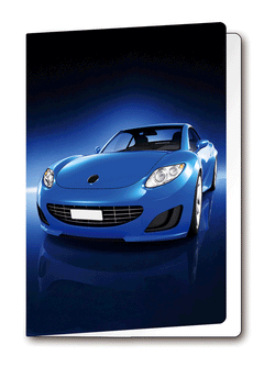 3D-Card Blue Car