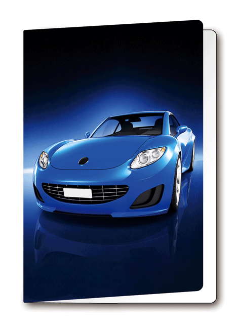 3D-Card Blue Car