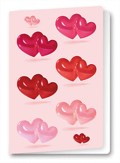 3D Card Hearts