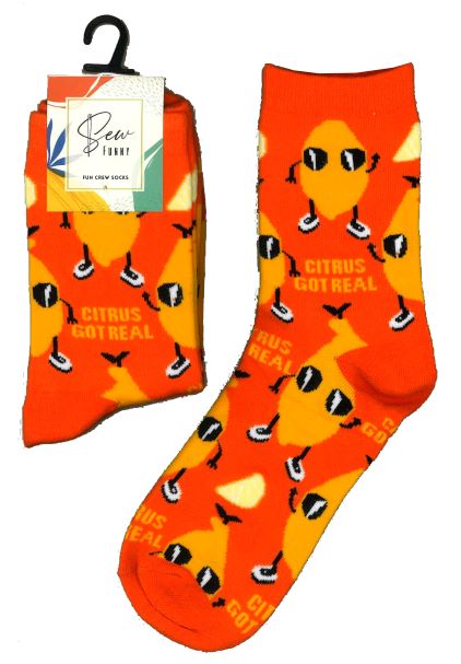 SF003: Sew Funny Socks - Citrus Got Real (5/pk)-zoom-