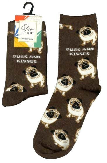 Sew Funny Socks - Pugs And Kisses (5/pack)