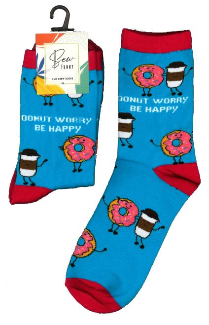 Sew Funny Socks - Donut Worry Be Happy (5/pack)