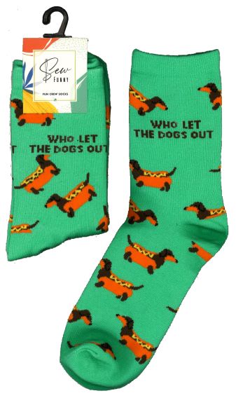 Sew Funny Socks - Who Let The Dogs Out (5/pack)