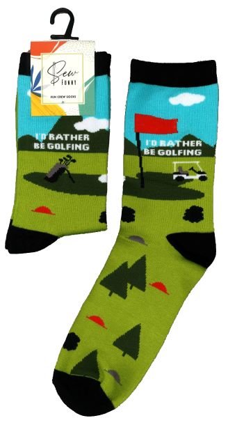 SF028: Sew Funny Socks - I'd Rather Be Golfing (5/pk)-zoom-