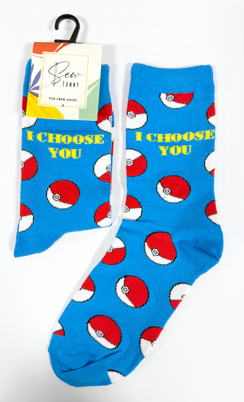 SF037: Sew Funny Socks - I choose you (5/pk)-zoom-
