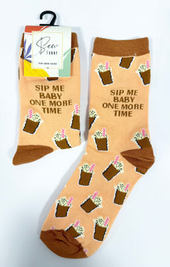 Sew Funny Socks - Sip me baby one more time