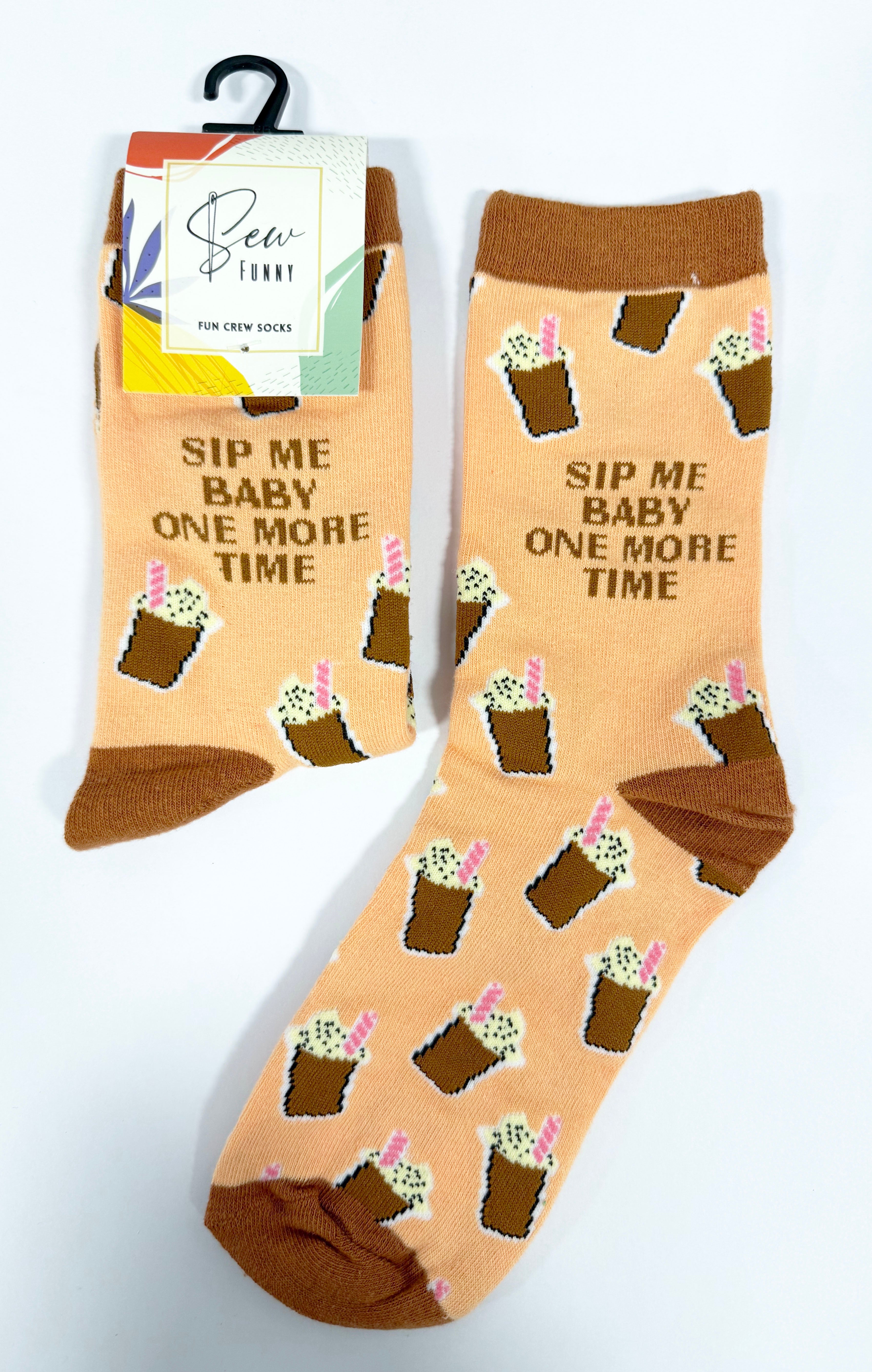 Sew Funny Socks - Sip me baby one more time