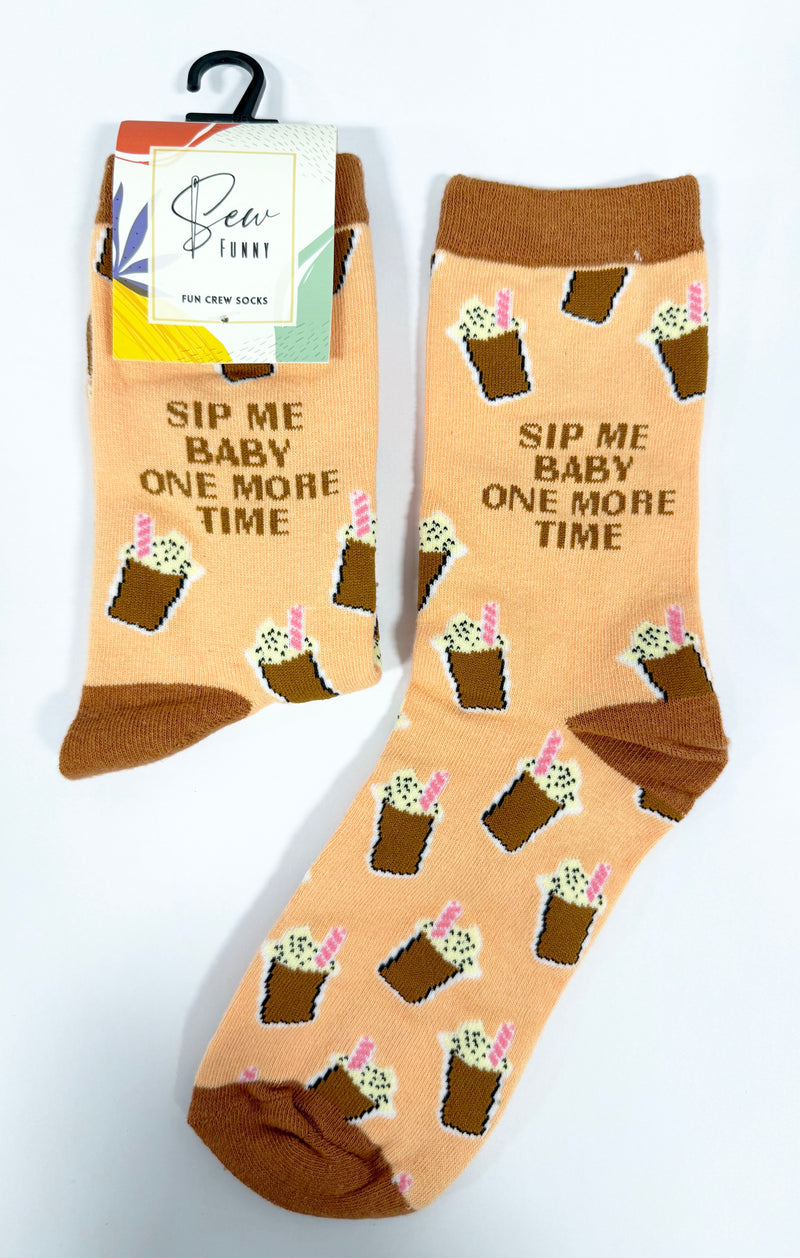 SF039: Sew Funny Socks - Sip me baby one more time (5/pk)-zoom-