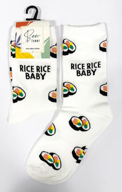 Sew Funny Socks - Rice rice baby