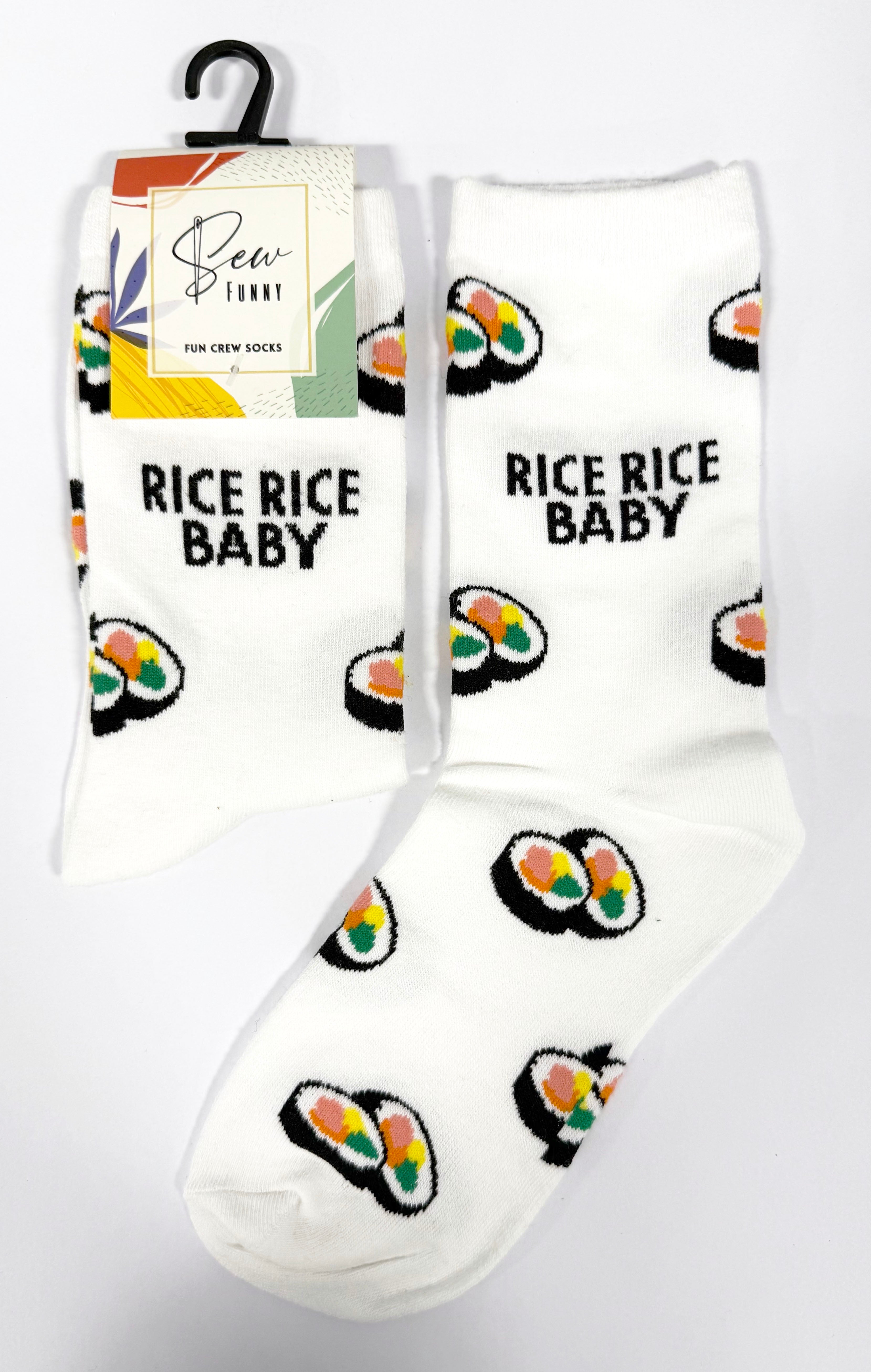 Sew Funny Socks - Rice rice baby
