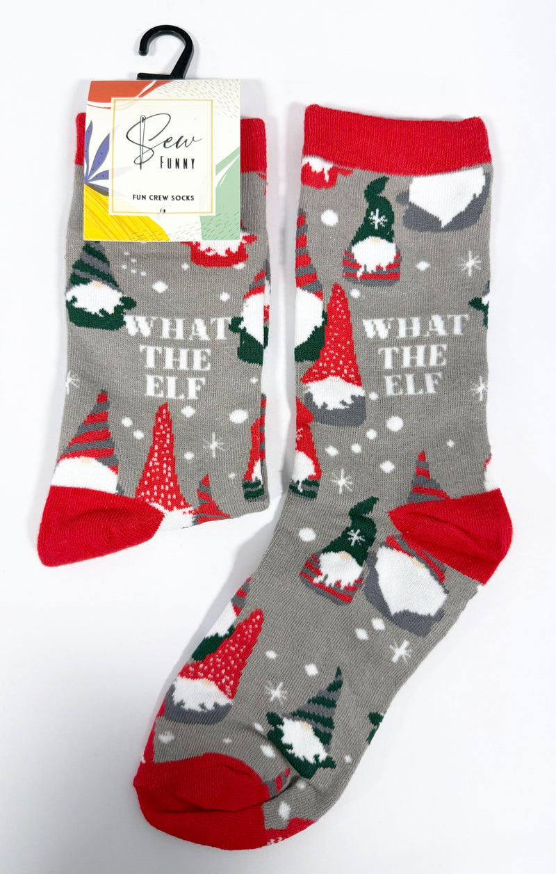 SF046: Sew Funny Socks - What the elf (5/pk)-zoom-
