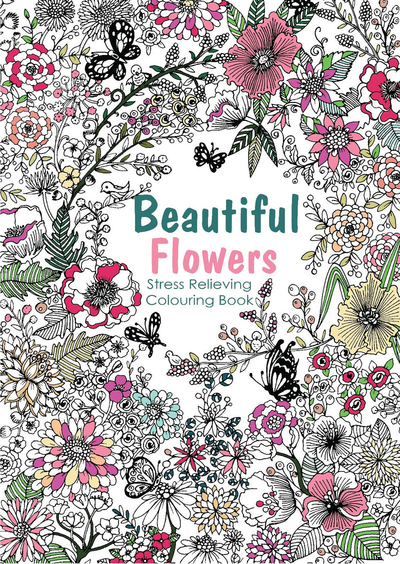 CBADBE: Adult Colouring Book - Beautiful Flowers (5pcs/pk)-zoom-
