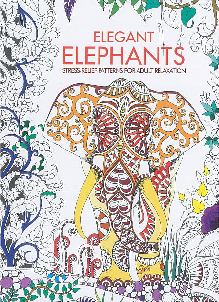 Adult Colouring Book -  Elegant Elephants