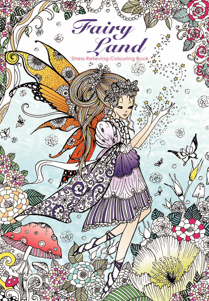 CBADFA: Adult Colouring Book - Fairy Land (5pcs/pk)-zoom-
