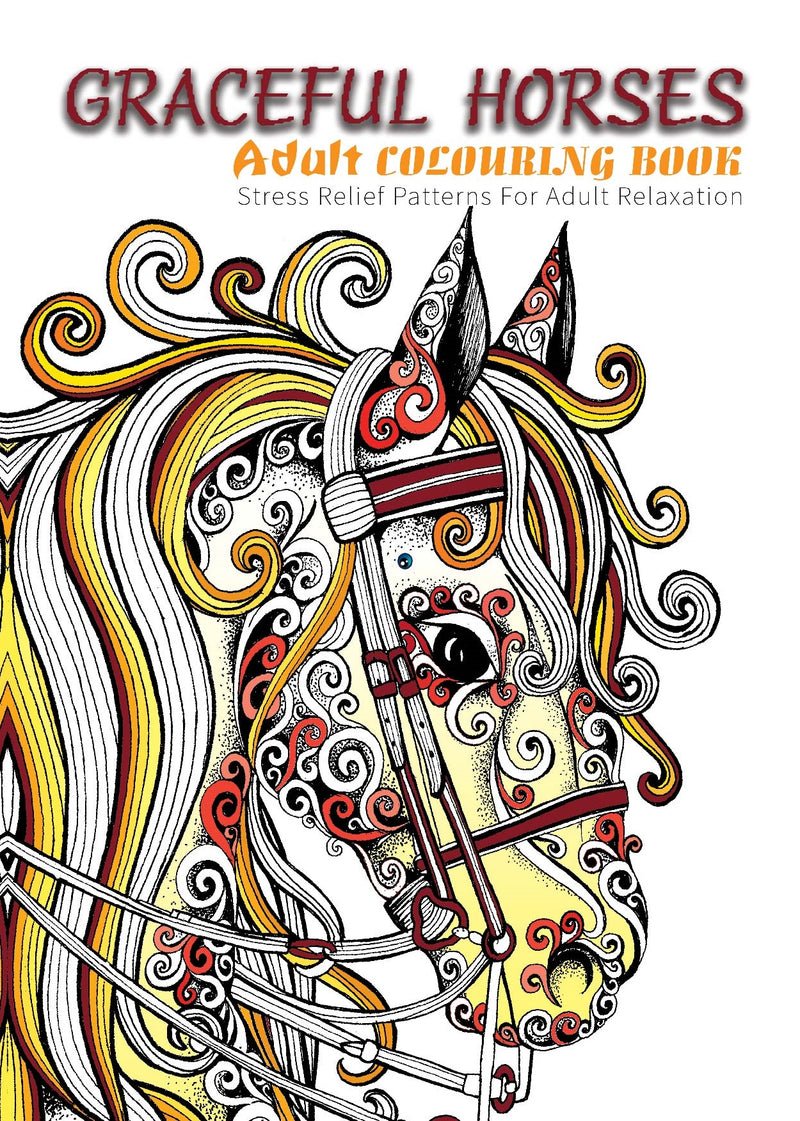 CBADGH: Adult Colouring Book - Graceful Horses (5pcs/pk)-zoom-
