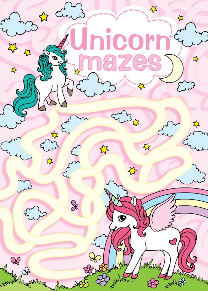 CBCMUN: Colouring Book: Unicorn Mazes (10pcs/pk)-1
