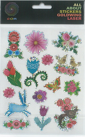 Sticker Laser Flower (12pcs/pk)-zoom-