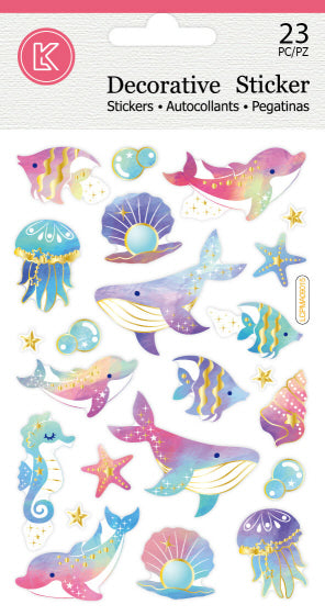 STEPSE: Sticker Epoxy - Sea Animals (12pcs/pk)-zoom-