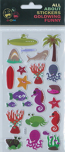 Sticker Funny - Sea Animals (12pcs/pk)-zoom-