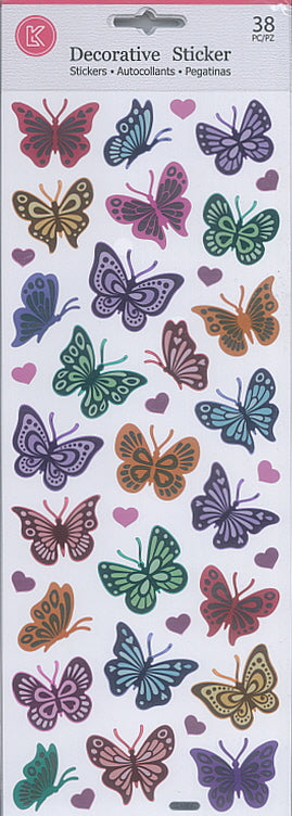 Sticker Foil - Butterflies (12pcs/pk)-zoom-