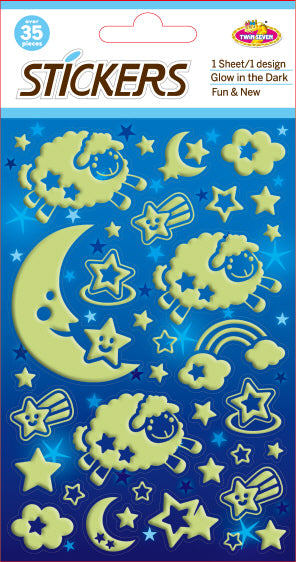 STNG03: Sticker Glow - Sheep (12pcs/pk)-zoom-
