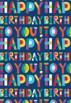 Folded wrap birthday blue