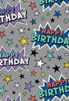 Folded wrap birthday silver