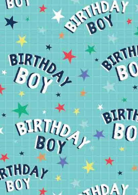 Folded wrap birthday boy juvenile